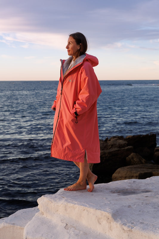 Toasty Ultimate Weatherproof fleece lined jacket / change robe in pink