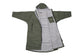 Khaki full length Toasty ultimate changing jacket / robe  zipped up